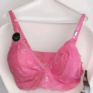 NWT Delta Burke Bralette Pink Lace Bra‎ Plus 2X Removable Pads